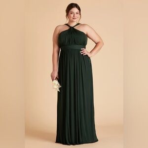 Birdy Grey Kiko Dress Emerald Size 2x Halter Bridesmaid Dress Fully Lined